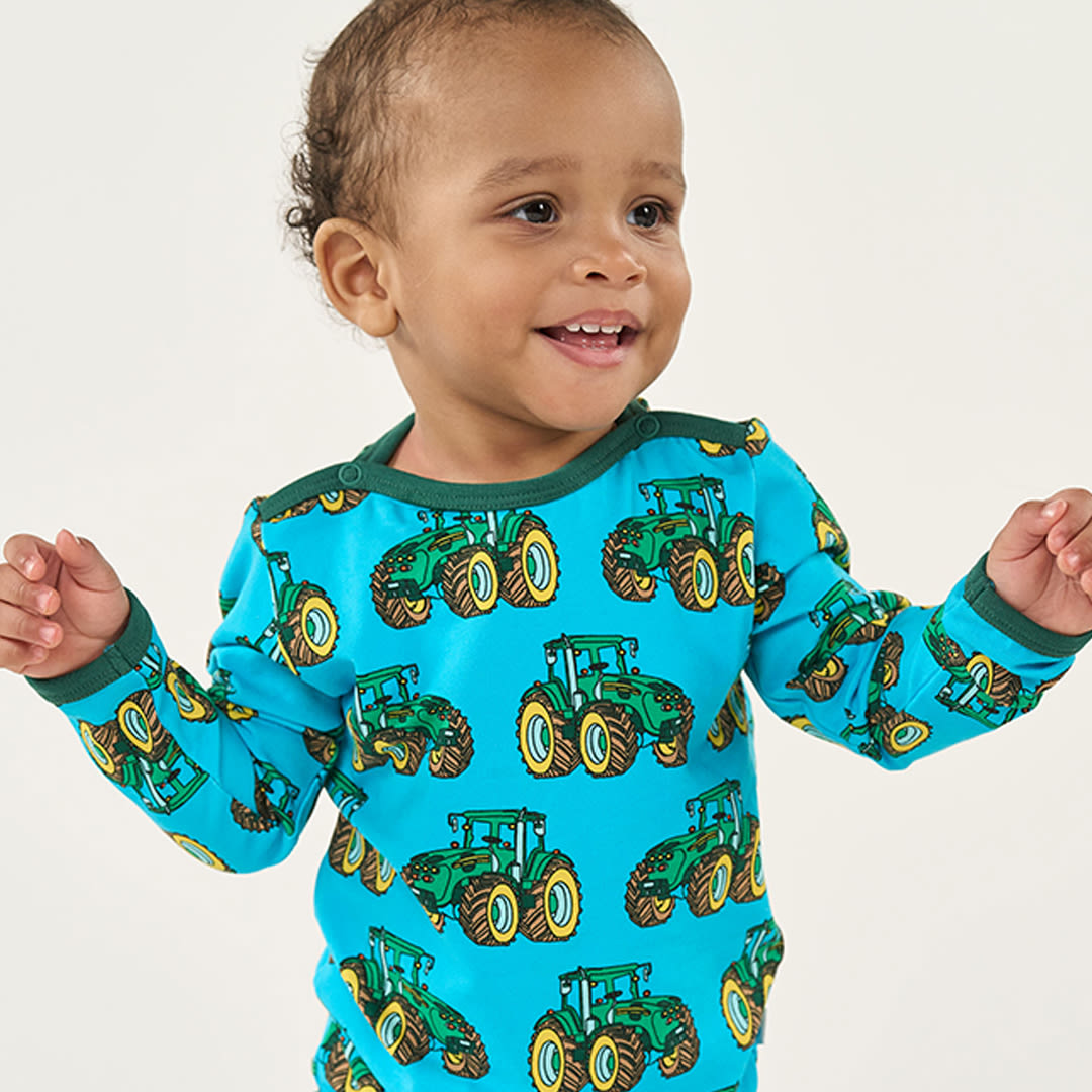 Elstar Langärmliger Baby Body mit Traktor