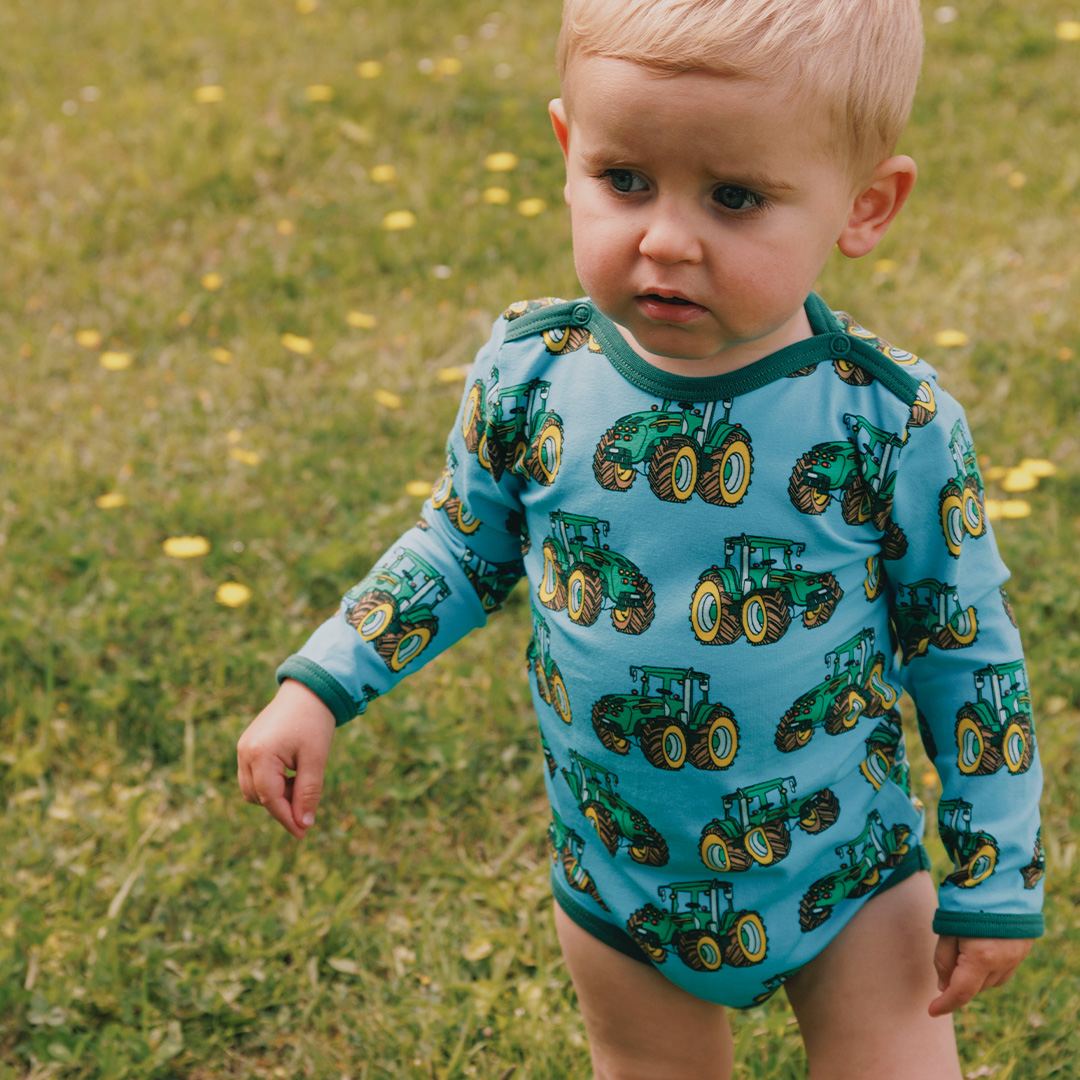 Elstar Langärmliger Baby Body mit Traktor