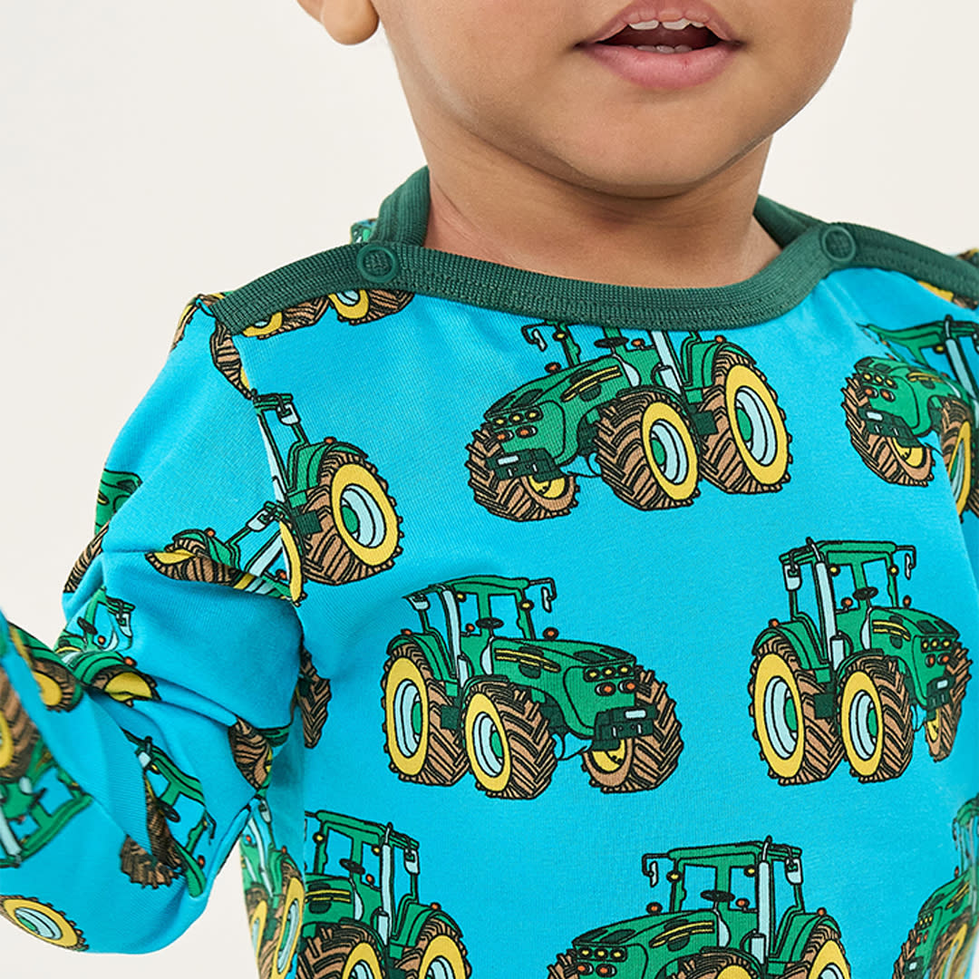 Elstar Langärmliger Baby Body mit Traktor