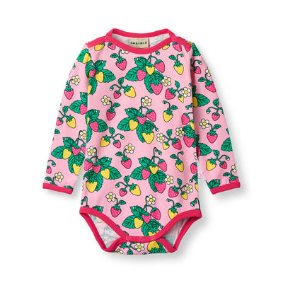 Elstar Langärmliger Baby Body mit Erdbeeren