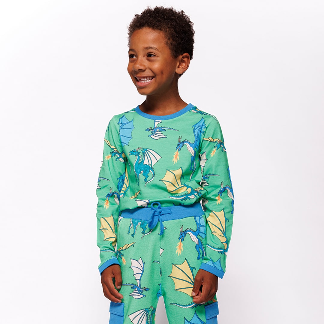 Langarmshirt mit fliegenden Drachen