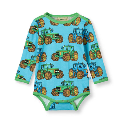 Langärmliger Baby Body mit Traktoren
