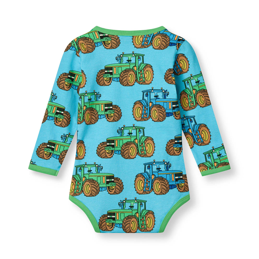 Langärmliger Baby Body mit Traktoren