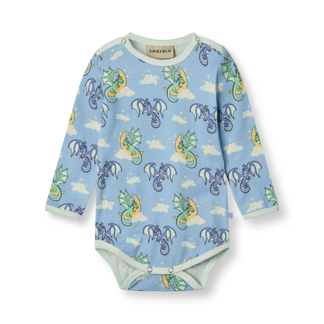 Langärmliger Baby Body mit schlafenden Drachen