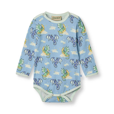 Langärmliger Baby Body mit schlafenden Drachen