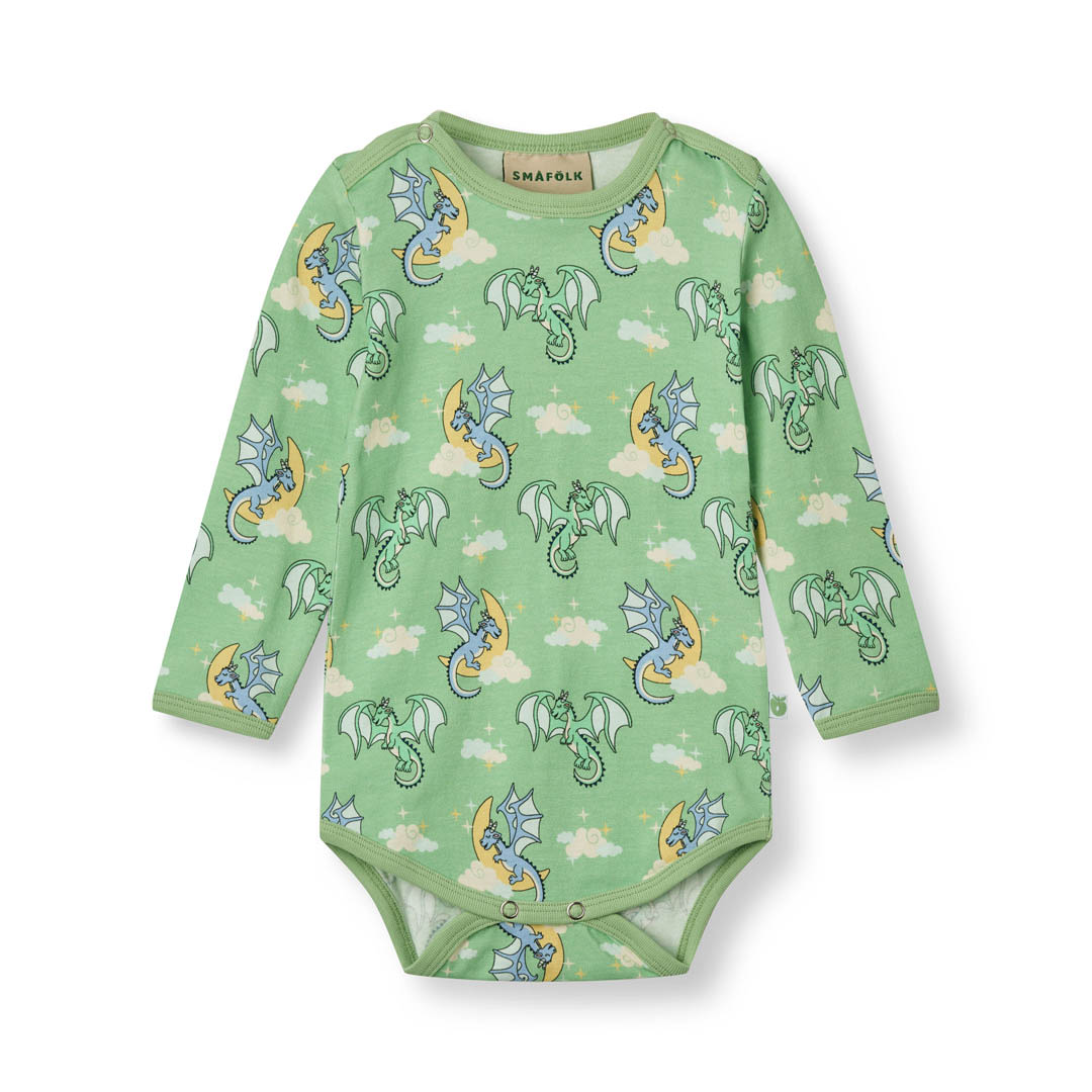 Langärmliger Baby Body mit schlafenden Drachen