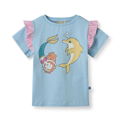T-shirt mit Meerjungfrau und Delphin