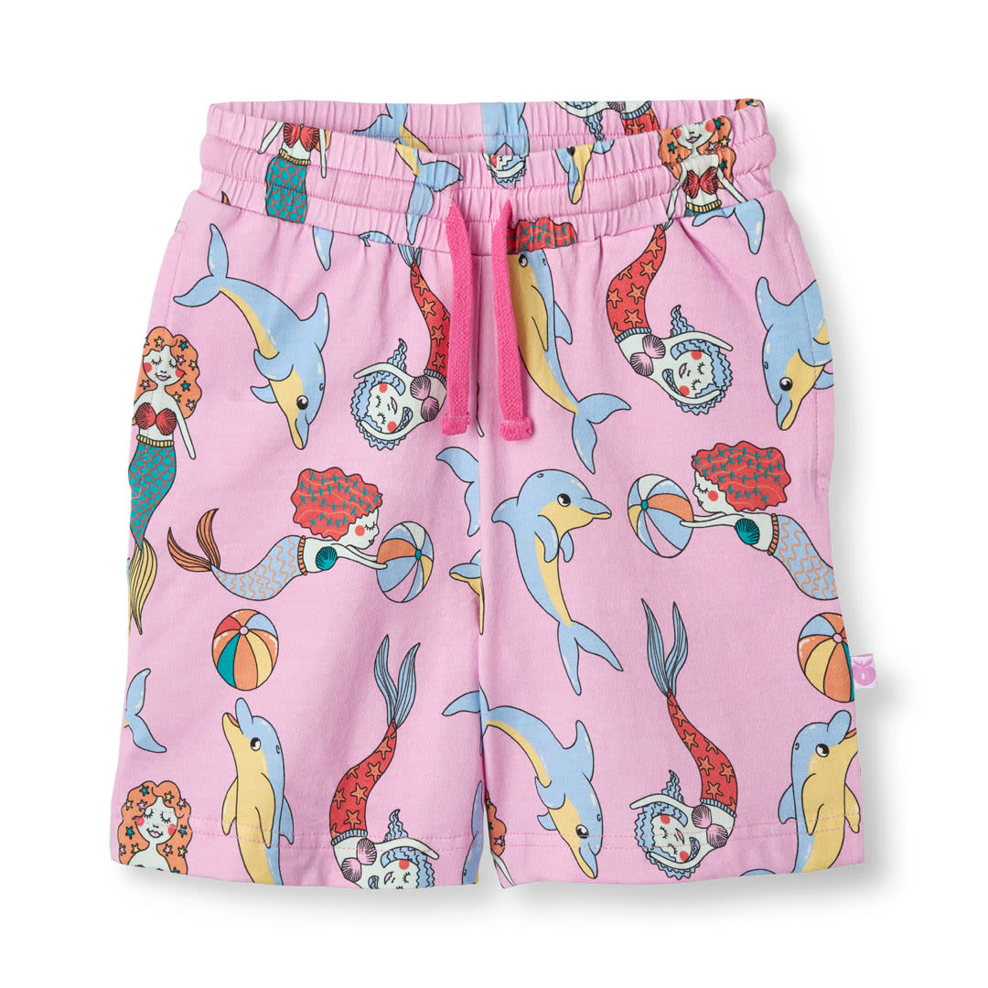 Shorts mit Meerjungfrauen und Delfinen