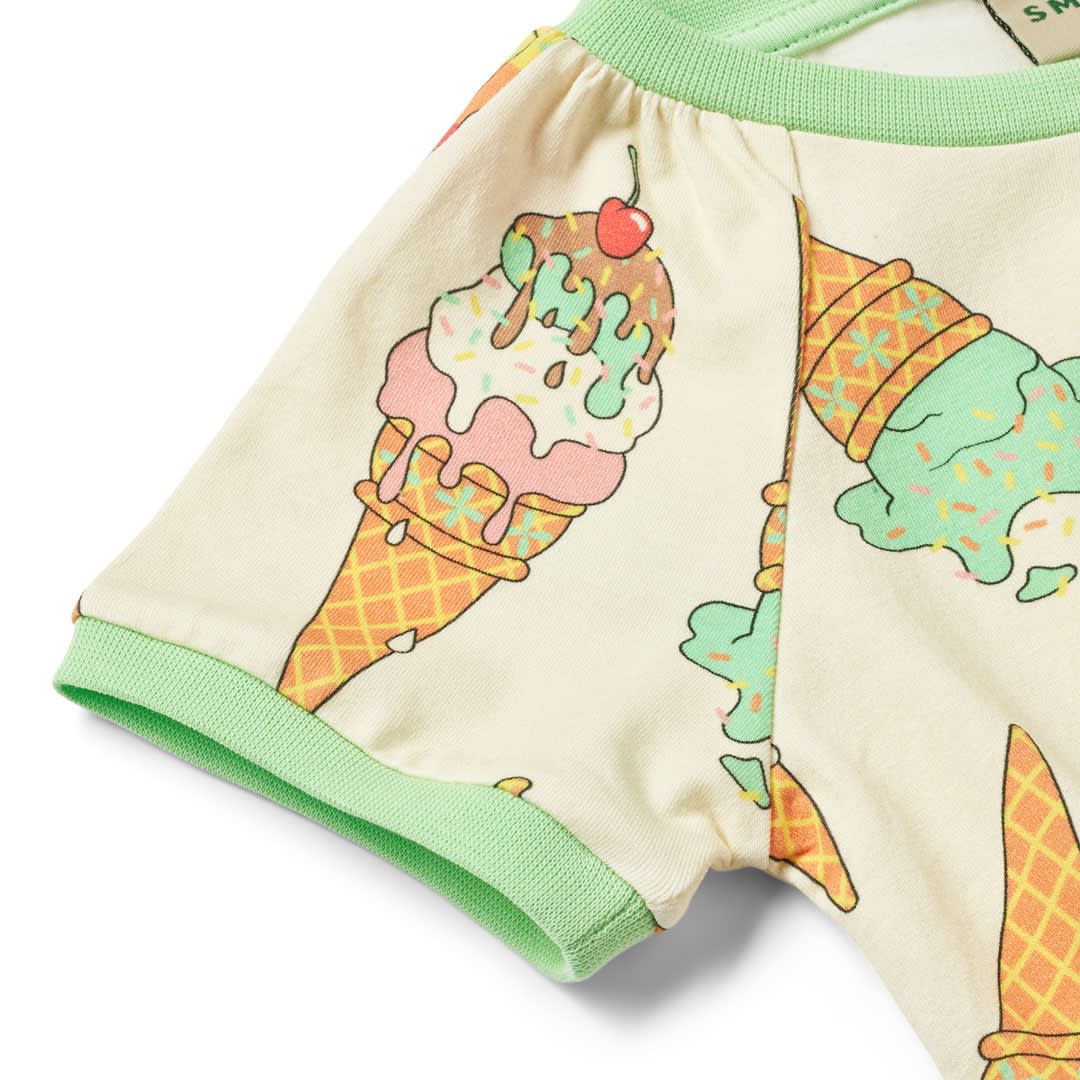 Kurzärmliger Kleid mit Eiscreme