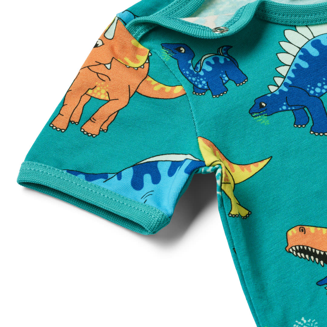 Kurzärmeliger Baby Body mit Dinosauriern
