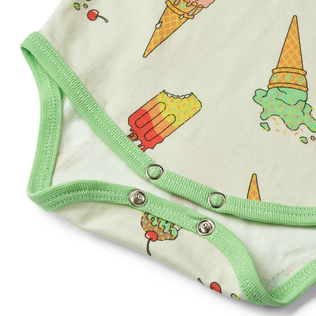 Kurzärmeliger Baby Body mit Eiscreme
