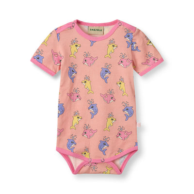 Kurzärmeliger Baby Body mit Babydelfinen