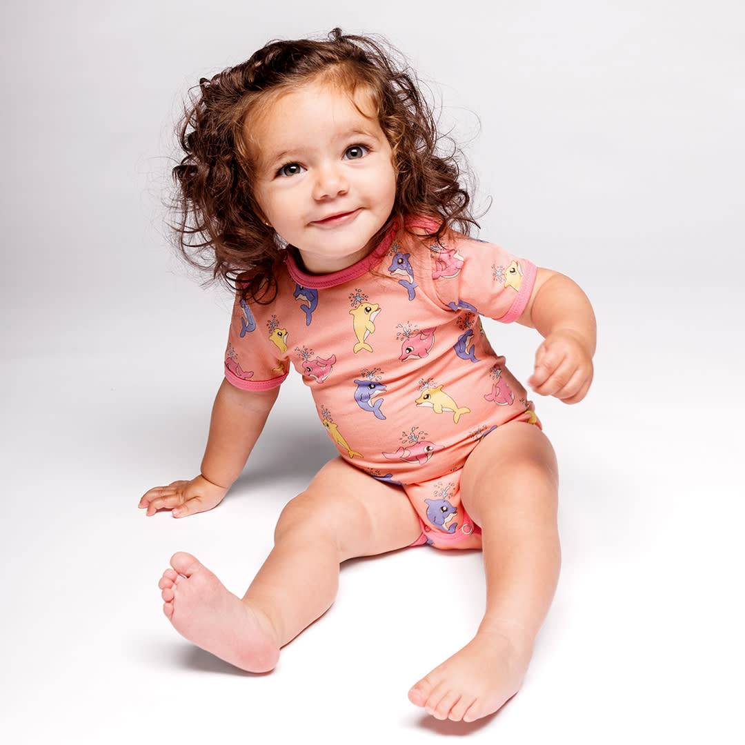 Kurzärmeliger Baby Body mit Babydelfinen