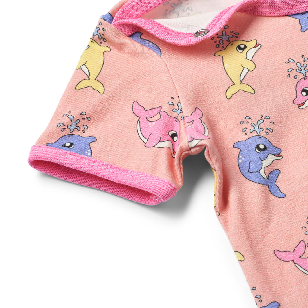 Kurzärmeliger Baby Body mit Babydelfinen