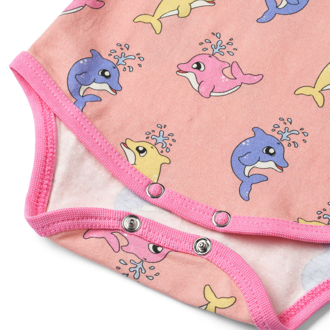Kurzärmeliger Baby Body mit Babydelfinen