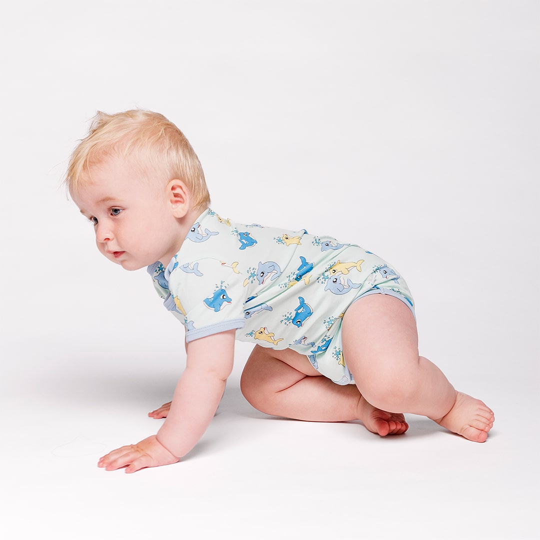 Kurzärmeliger Baby Body mit Babydelfinen