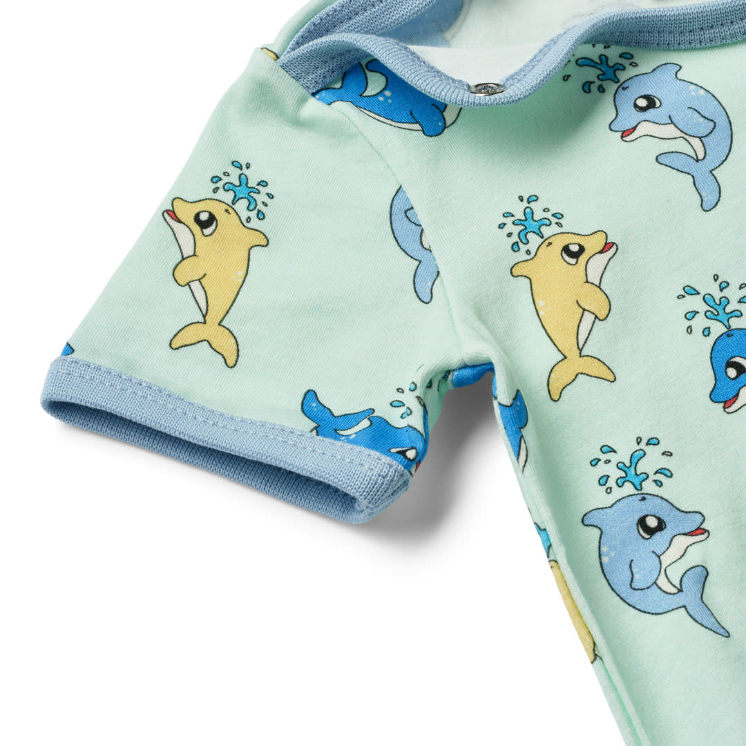 Kurzärmeliger Baby Body mit Babydelfinen