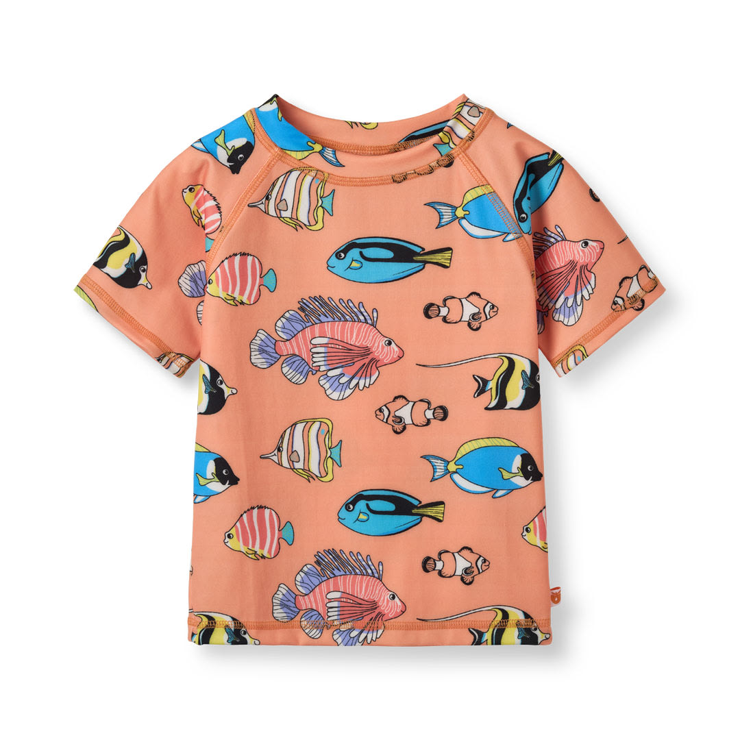 UV50-T-Shirt für Kinder mit Fisch