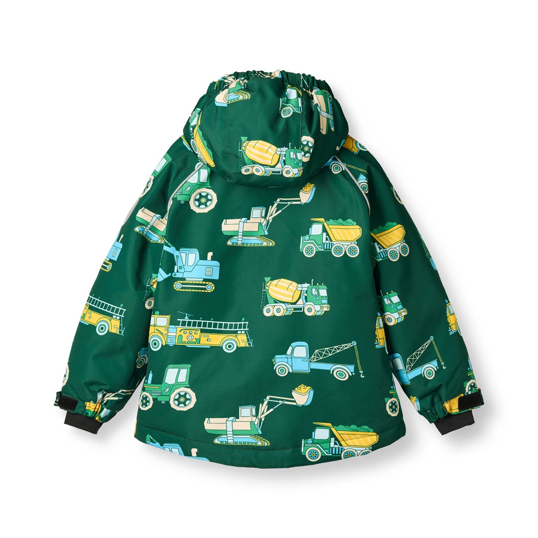 Winterjacke mit Fahrzeugen