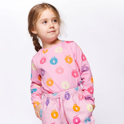 Gala Langarmbluse mit Äpfeln