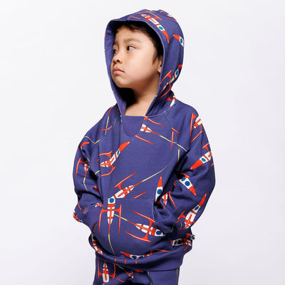 Macoun Kapuzenpullover mit Raumschiffen