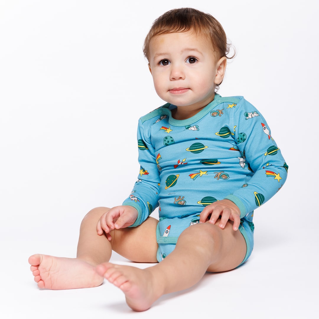 Elstar Langärmliger Baby Body mit dem Universum