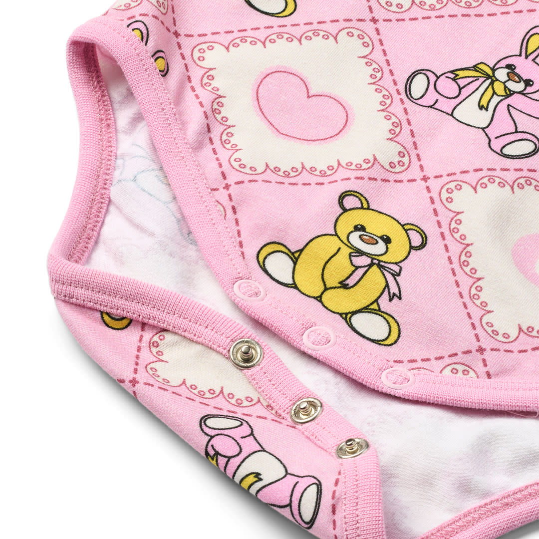Paula Red Langärmliger Baby Body mit Teddybären