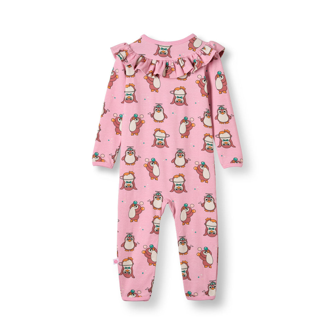 Paula Red Langärmliger Strampler mit Zirkuspinguinen