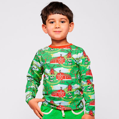 Gala Langarmshirt mit Bauernhof