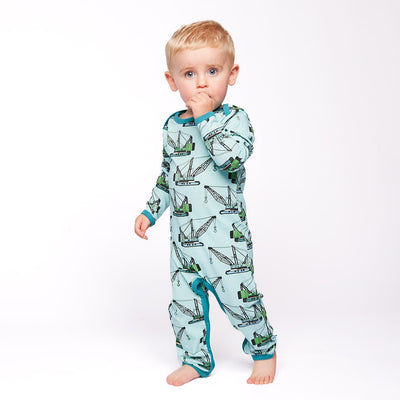 Ulm Langärmliger Strampler mit Kranmaschinen