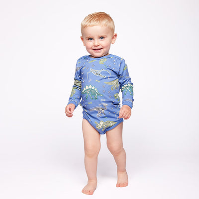 Elstar Langärmliger Baby Body mit Dinosauriern