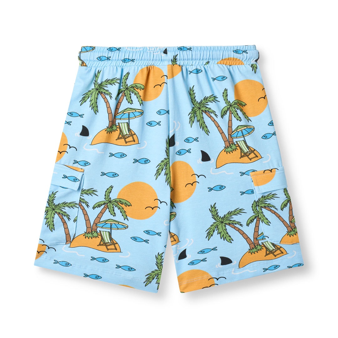 Vogt Shorts mit tropischer Insel