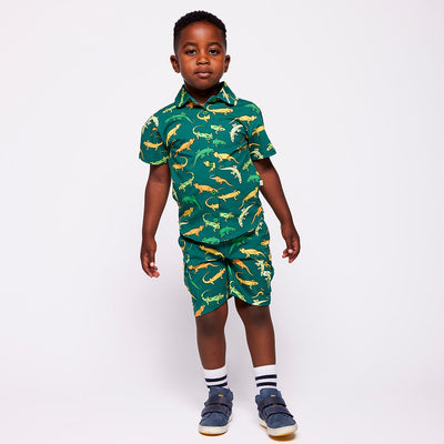 Vogt Shorts mit Eidechsen