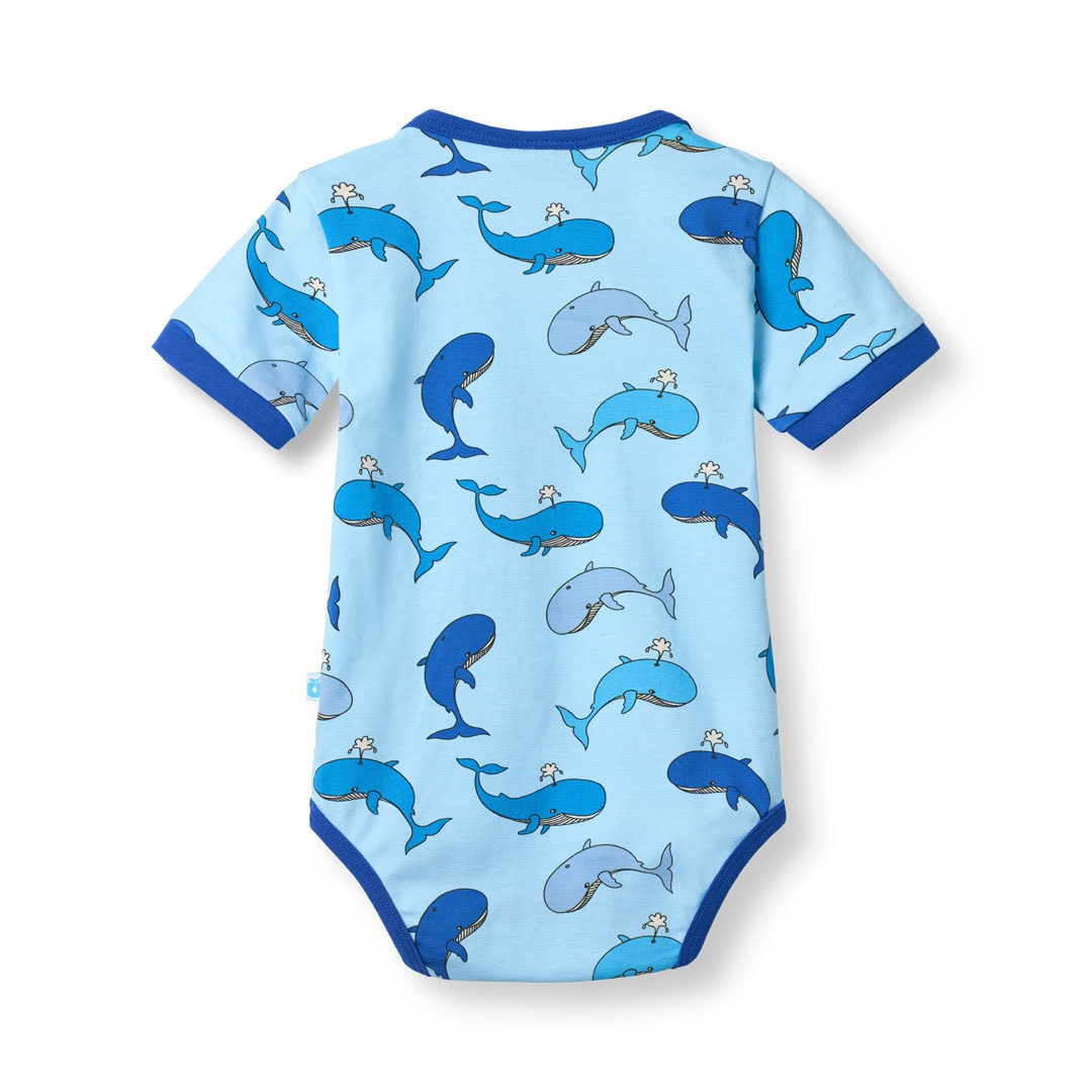 Elstar Kurzärmeliger Baby Body mit Walen
