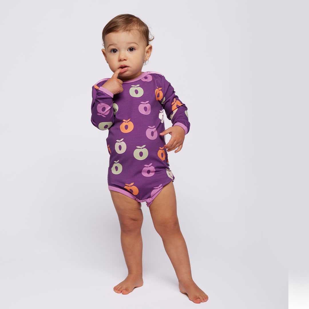 Elstar Langärmliger Baby Body mit Äpfeln
