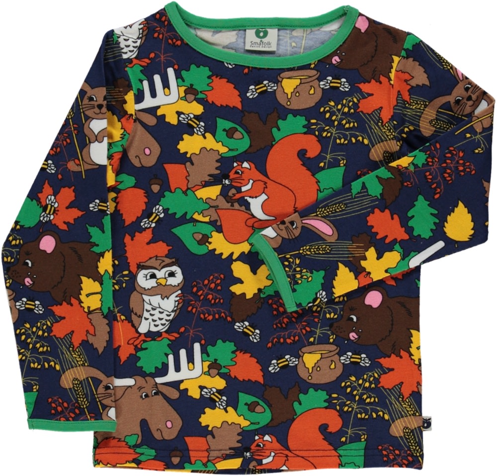 Langarmshirt mit Tiere des Waldes