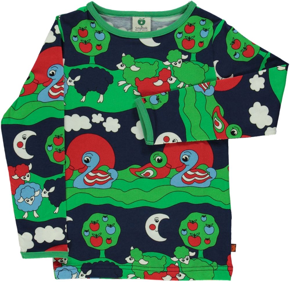 Langarmshirt mit Schafen und Enten