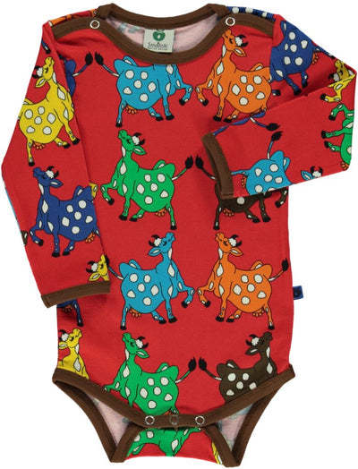 Langärmliger Baby Body mit Kühe
