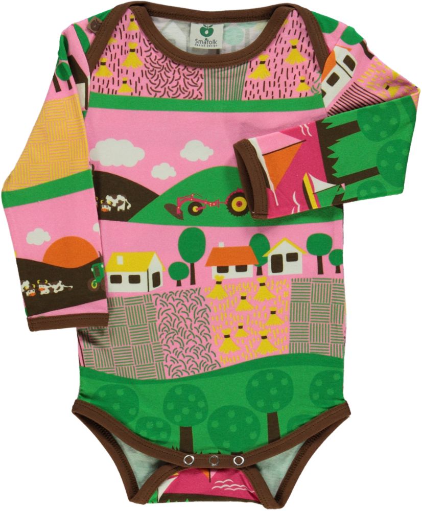 Langärmliger Baby Body mit Landschaft