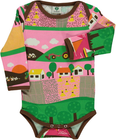 Langärmliger Baby Body mit Landschaft