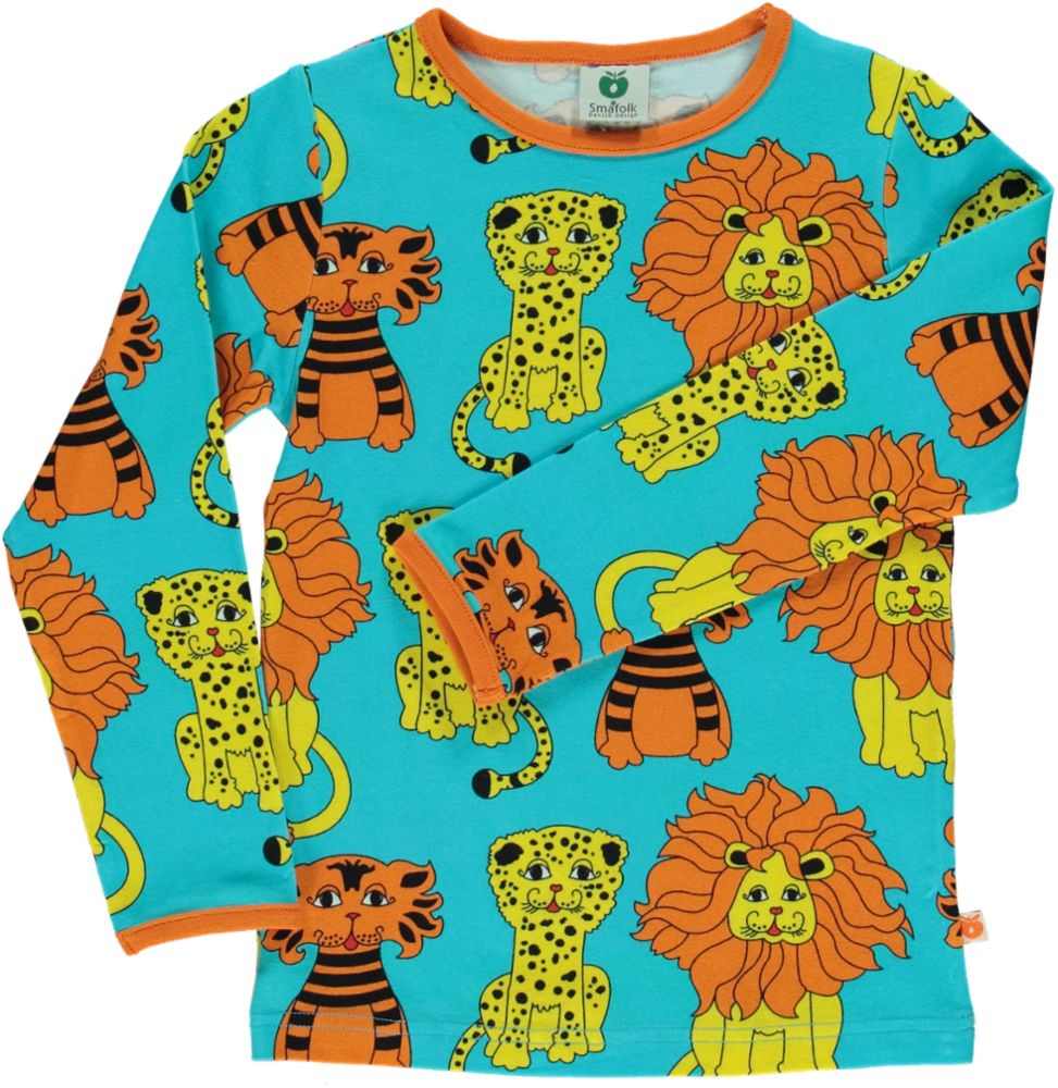 Langarmshirt mit Löwe, Tiger und Leopard