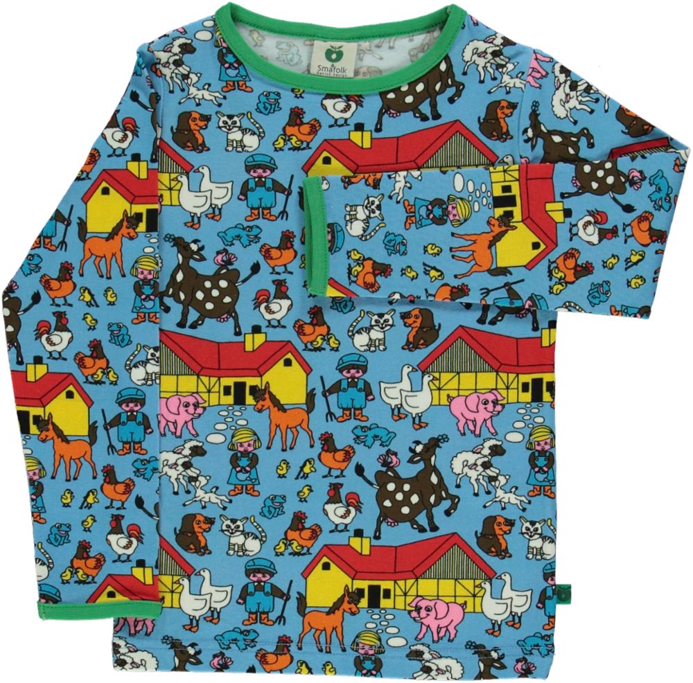 Langarmshirt mit Bauernhausmotiv
