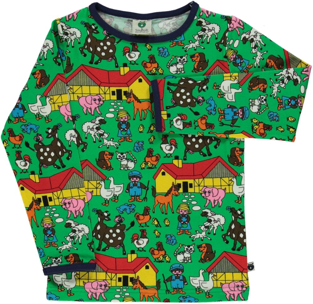 Langarmshirt mit Bauernhausmotiv