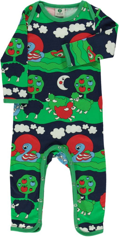 Langärmliger Strampler mit Schafe und Enten