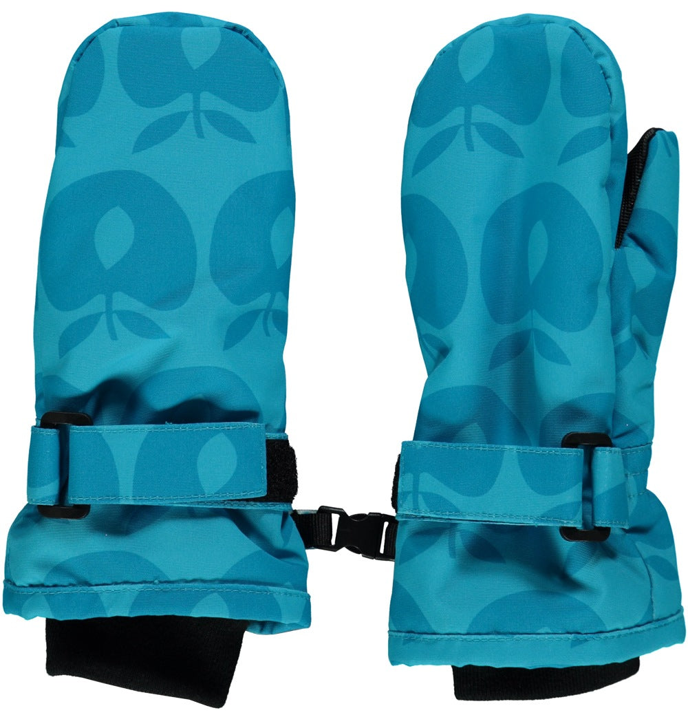 Fäustlinge mit Äpfeln.