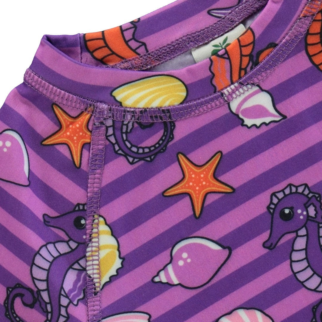 UV50-T-Shirt für Kinder mit Seepferdchen