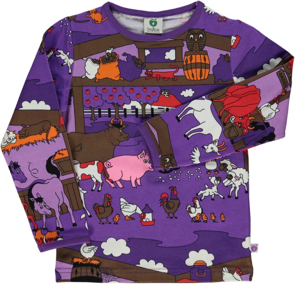 Langarmshirt mit Bauernhausmotiv