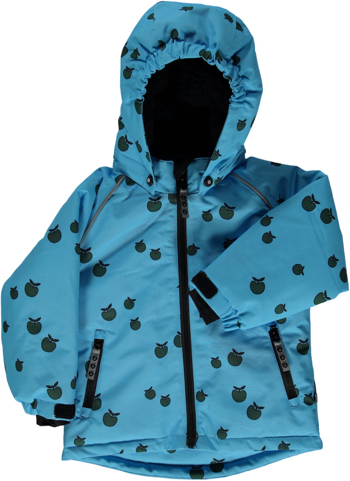 Winterjacke mit Äpfeln