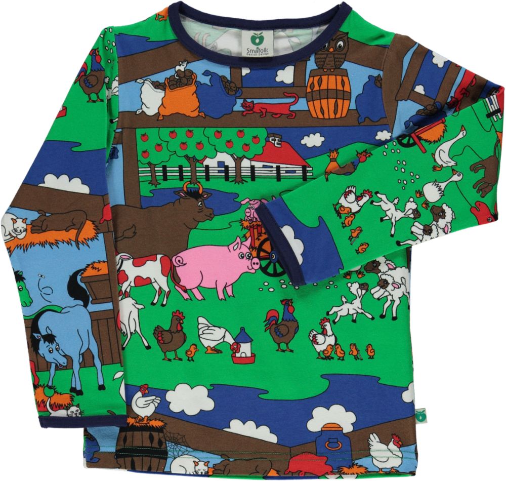 Langarmshirt mit Bauernhausmotiv