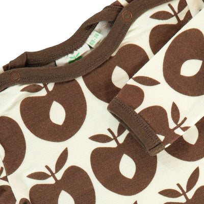 Strampler aus Wollmix mit Äpfeln